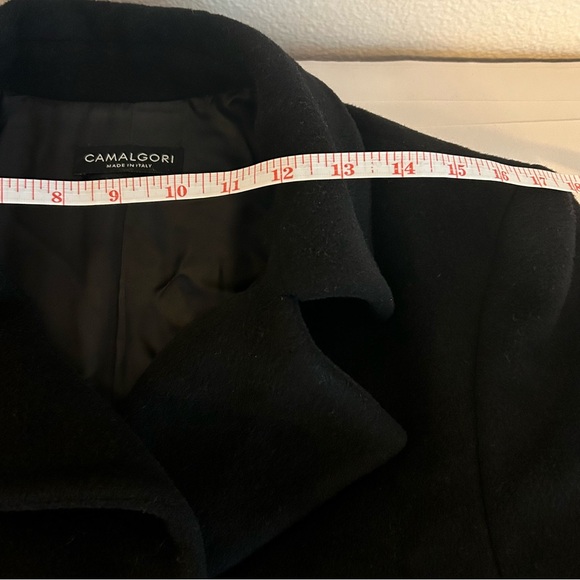 Camalgori Angora Wool black winter coat made in Italy size M classic winter - Picture 10 of 12